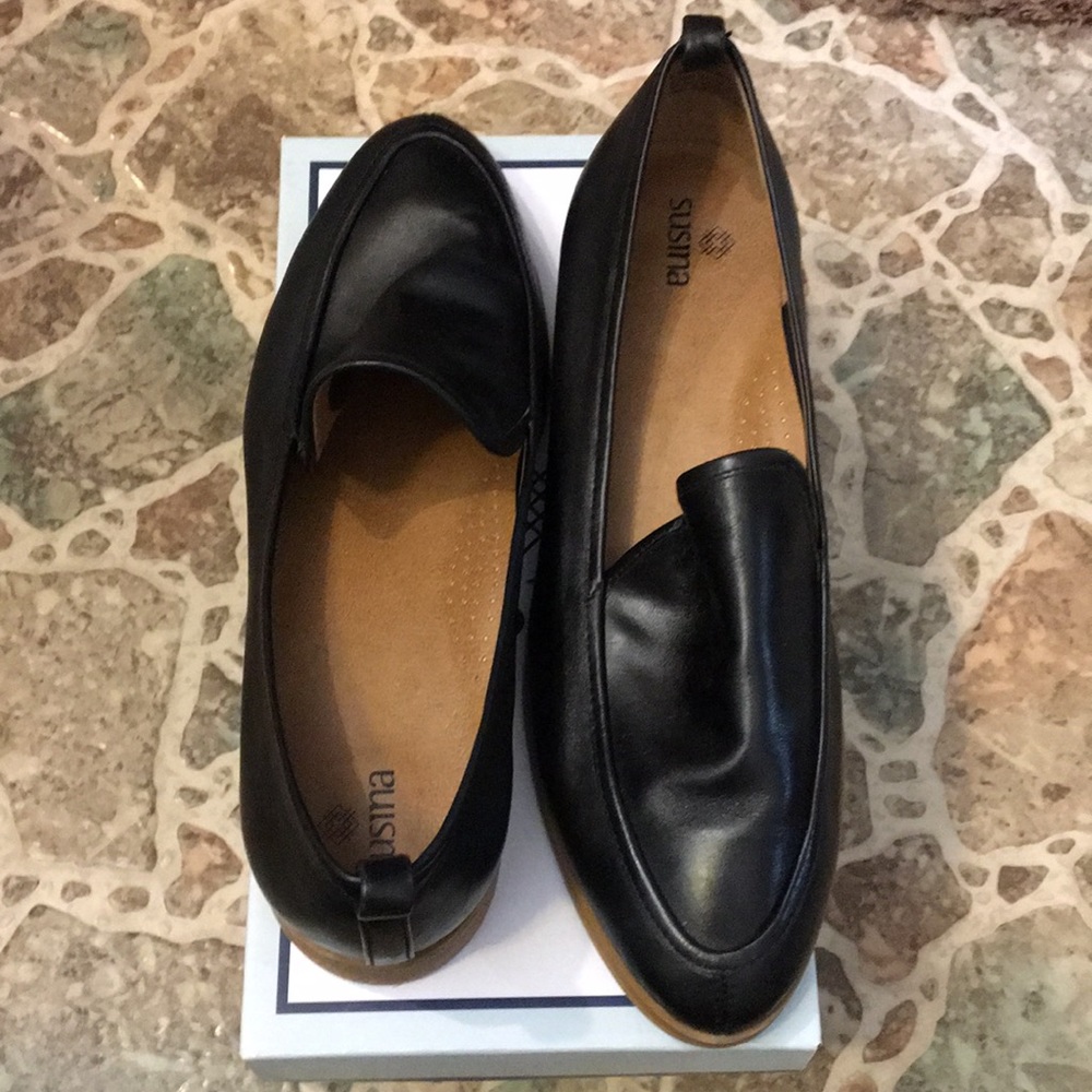 Susina Kellen Lea Black Leather Size 8